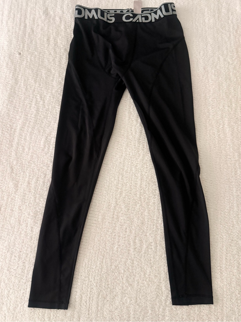 Black Athletic Leggings with Branded Waistband